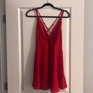 Red mini dress